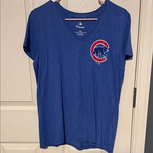 Fanatics Royal Blue Chicago Cubs V-Neck Tee